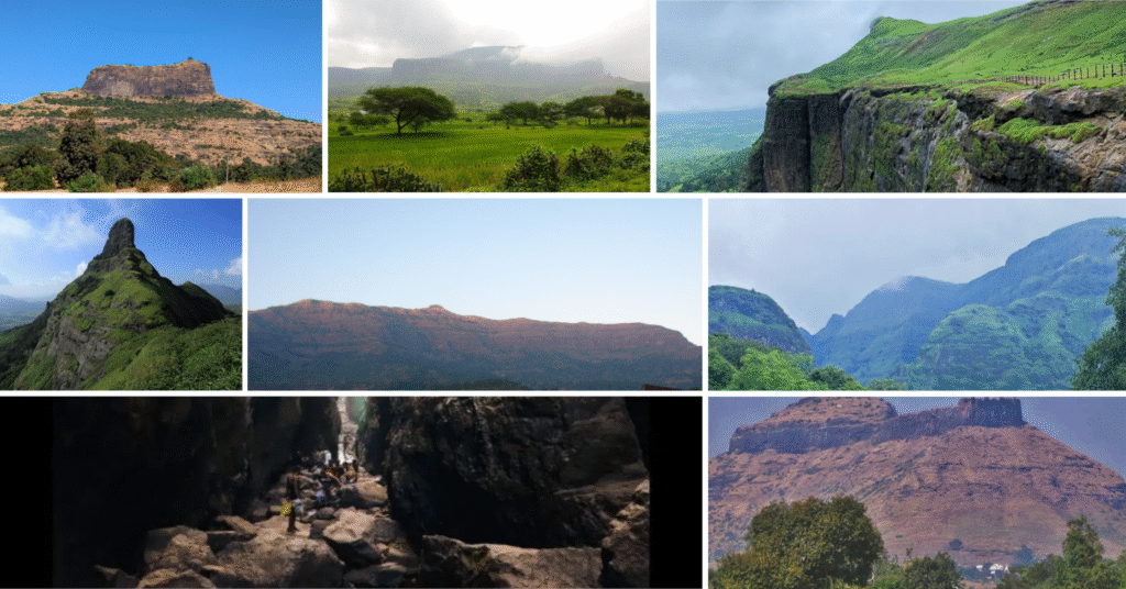 Treks Near Nashik including Harihar Fort, Alang-Madan-Kulang, Sandhan Valley, and more during lush green and dry seasons.